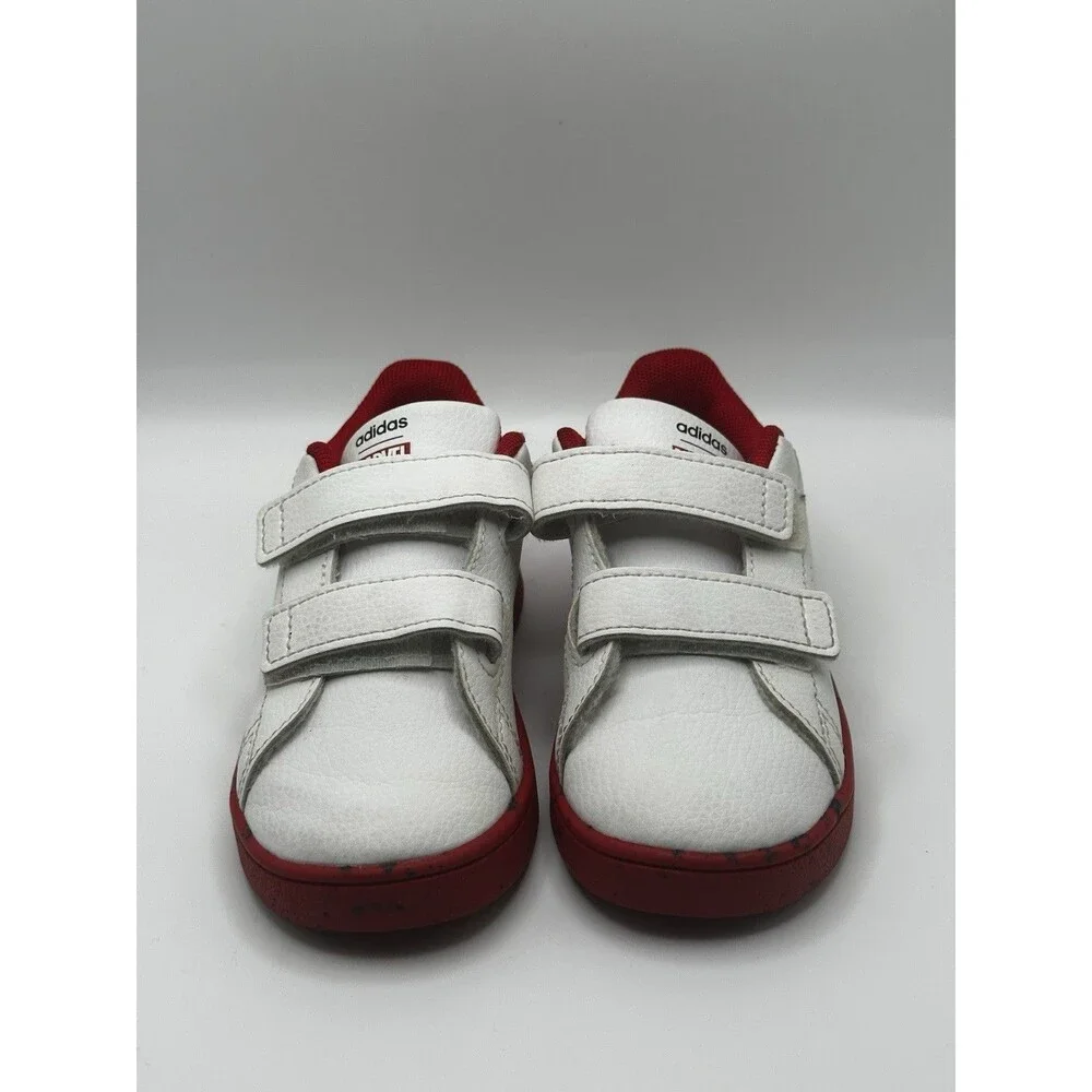 Adidas Marvel Spider-Man Advantage Toddler Shoes Size 7.5K White Red HQ8841